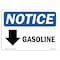 Signmission OSHA Notice Sign, 7" H, 10" W, Rigid Plastic, Gasoline (Down Arrow) Sign With Symbol, Landscape OS-NS-P-710-L-13050 - alternate 1